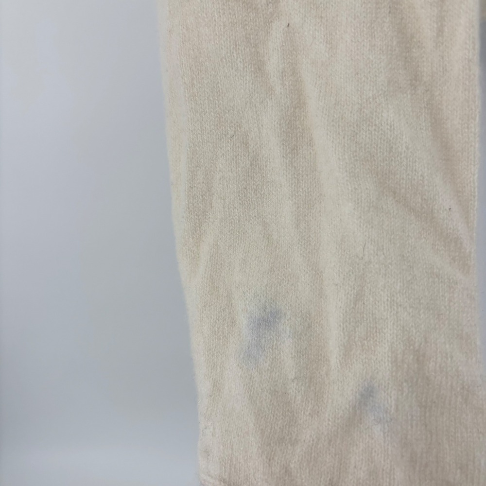Vince Cashmere Crewneck Sweater Womens Large Cream Fair Rolled Hem Lightweight - Picture 5 of 9